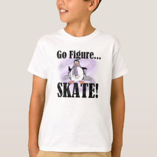 El pingüino va figura camiseta del patín