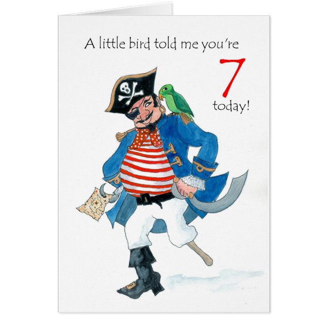 El pirata divertido y el loro cumplen 7 años (Frente)