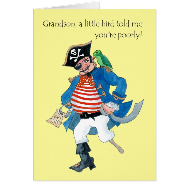 El pirata divertido y el loro se ponen bien para s (Frente)