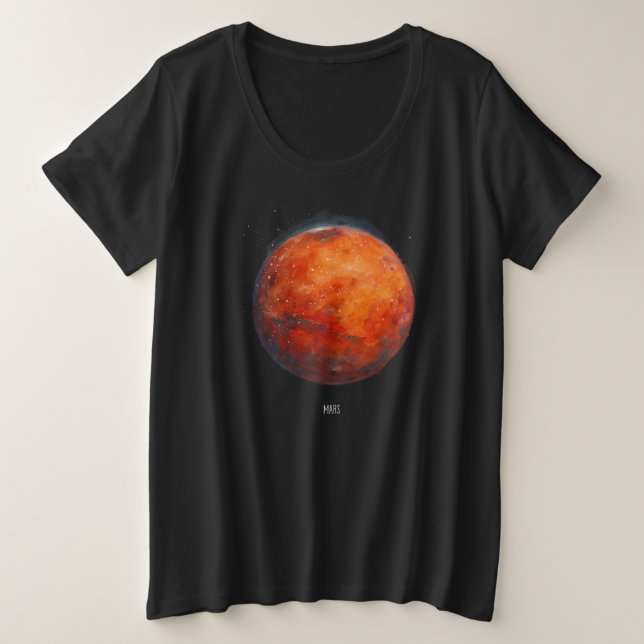 El planeta rojo: acuarela de Marte (Anverso del diseño)