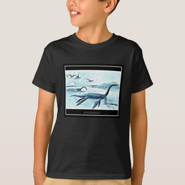 El Plesiosaurus embroma la camiseta - oscuridad (Anverso)