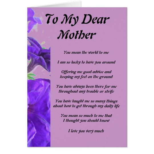 El poema de la madre tarjeta