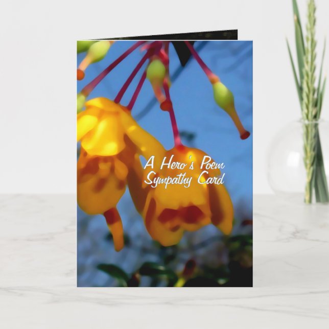 El poema de un héroe, tarjeta de condolencia (Anverso)