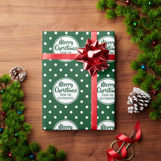 El polka verde deja a los Navidades envolver papel (Regalo de vacaciones)
