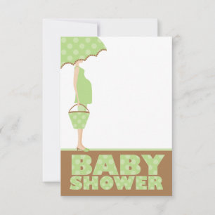 El Polka Verde Dots Baby Shower Invitaciones