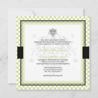 El polka verde hace las invitaciones de boda