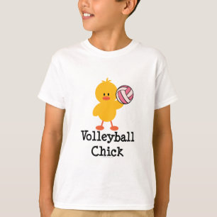 El polluelo del voleibol embroma la camiseta