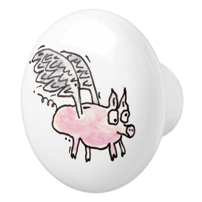 El pomo de cerámica #2 "Flying Future Bacon" (Derecha)