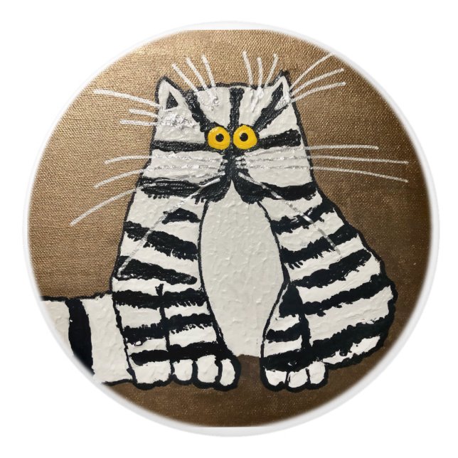 El pomo de la cerámica del gato de Botero (Anverso)