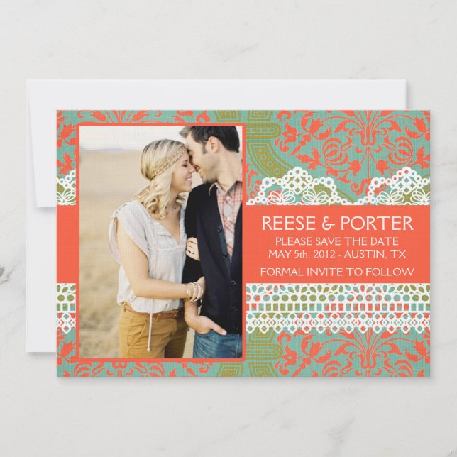 EL PORTER guarda la invitación de fecha/foto (Anverso)