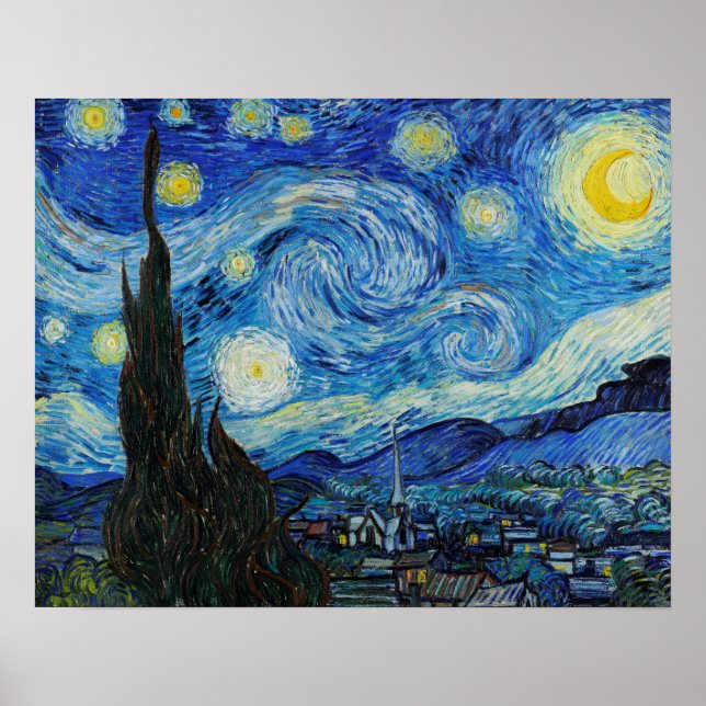 El Poster de arte de Van Gogh Starry Night (Frente)