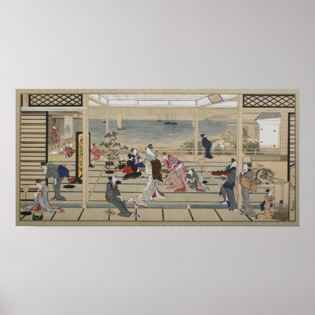 El poster de arte japonés de Utamaro (Frente)