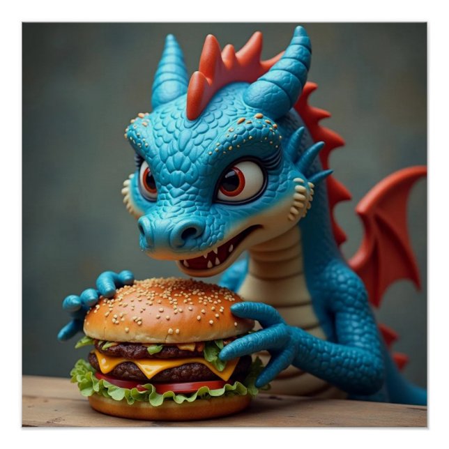 El Poster de hamburguesas de Jake Dragon (Anverso)