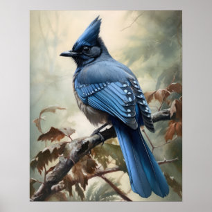 El Poster de impresión de arte con pájaros Jay de