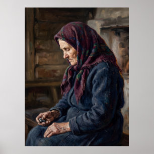 El Póster de Retrato de la Mujer Recordando Espíri