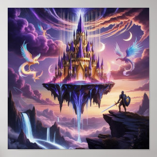 El Poster del reino flotante - arte fantasmal