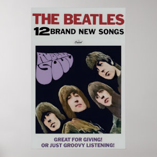 El póster promocional de The Beatles 1965 Rubber S