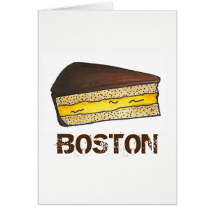 El postre de la rebanada de crema de Boston Cream 