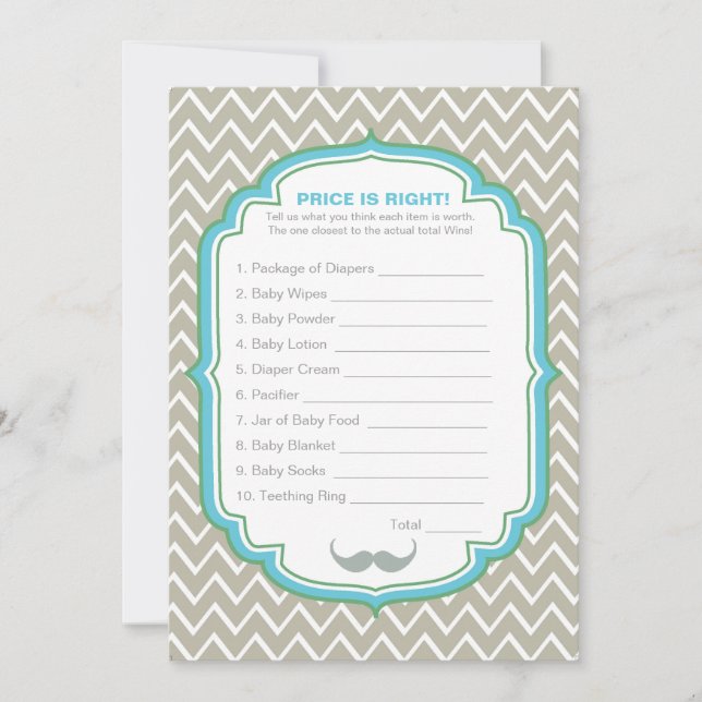 El precio del bigote azul y verde es la tarjeta de (Anverso)