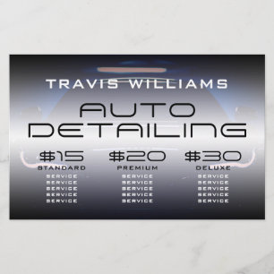 El precio moderno ofrece un folleto para automóvil