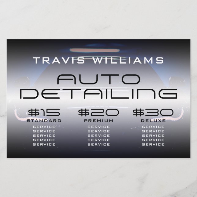 El precio moderno ofrece un folleto para automóvil (Frente)