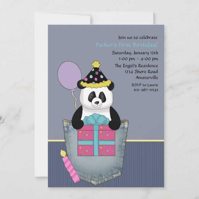 El presente de Pocket Panda - Invitación a la fies (Anverso)