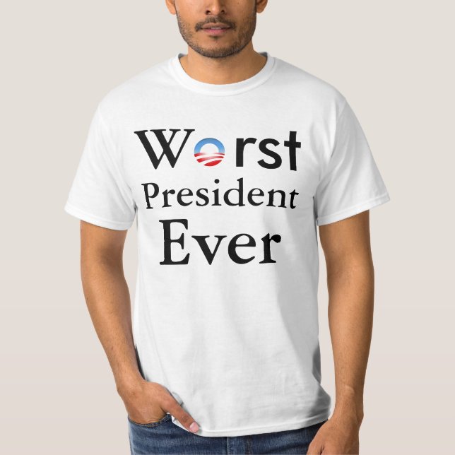 El presidente peor Ever - camiseta anti de Obama (Anverso)