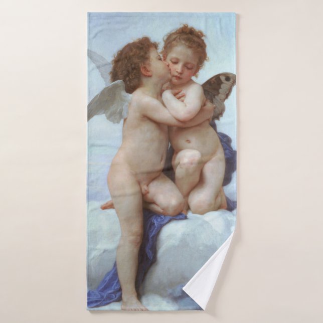 El primer beso, amor y psique, Bouguereau (Toalla de baño)