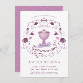 El primer chica de la invitación de la comunión
