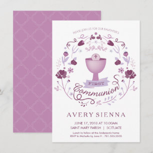 El primer chica de la invitación de la comunión