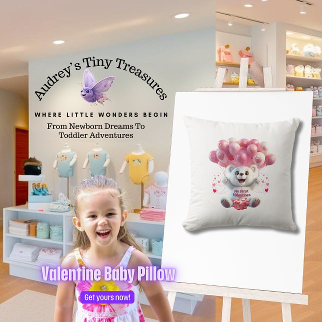 El primer Cojín decorativo de San Valentín del beb (Subido por el creador)