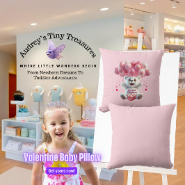 El primer Cojín decorativo de San Valentín del beb