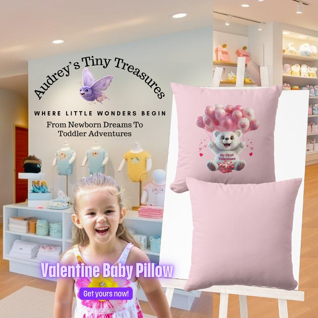 El primer Cojín decorativo de San Valentín del beb (Subido por el creador)