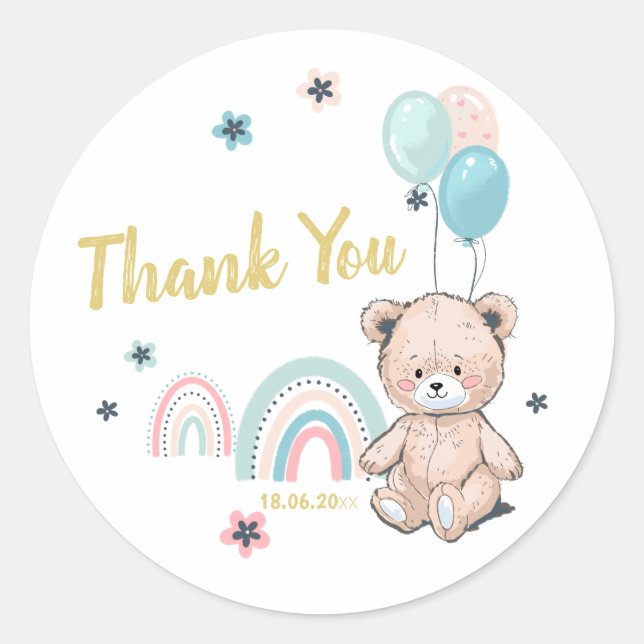 El primer cumpleaños gracias Pegatina (Anverso)