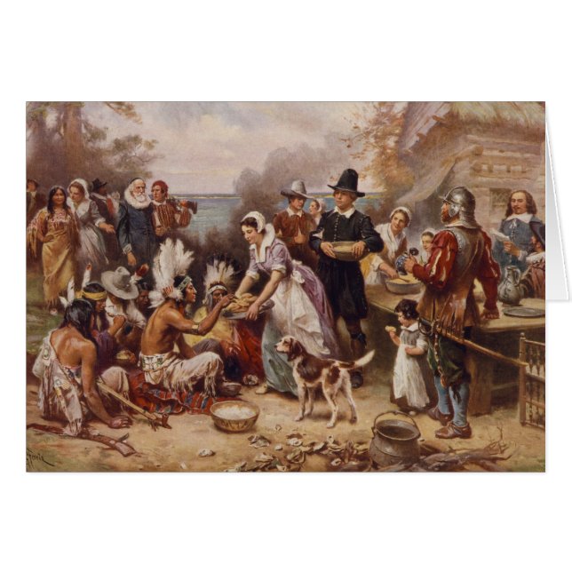 El primer Día de Acción de Gracias 1621 | c.1932 (Anverso (Horizontal))