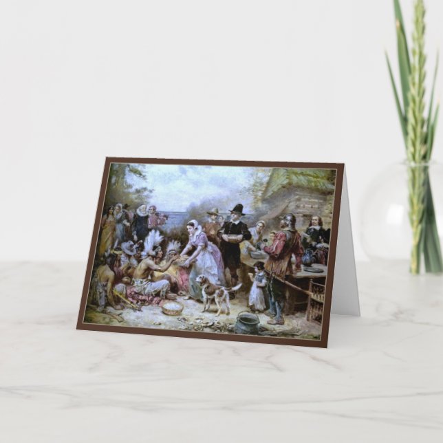 El primer Día de Acción de Gracias por la tarjeta  (Anverso)