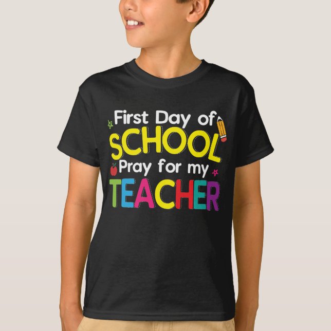 El primer día de escuela embroma la camiseta de (Anverso)