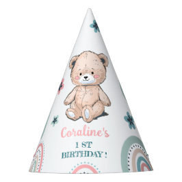 El primer Gorra Fiesta de cumpleaños con un oso de