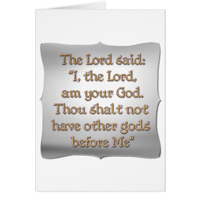 El primer mandamiento (Frente)