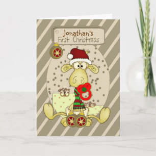 El primer navidad personalizó la tarjeta de