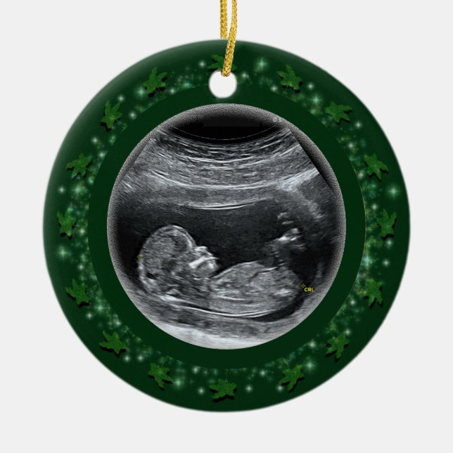 El primer ornamento cerámico de Navidad del bebé (Frente)