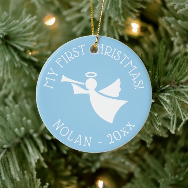 El primer ornamento de ángel de árbol de Navidad d (Árbol)