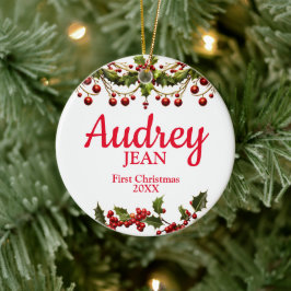 El primer ornamento de árbol de Navidad del bebé