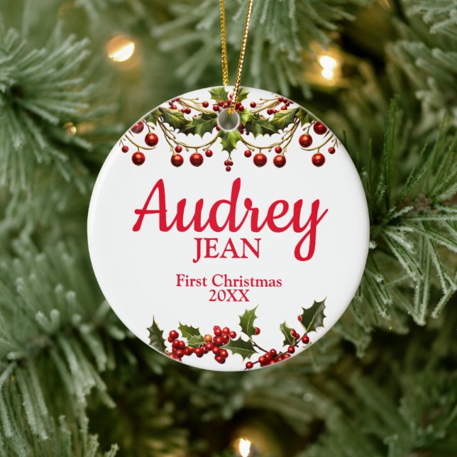 El primer ornamento de árbol de Navidad del bebé (Árbol)