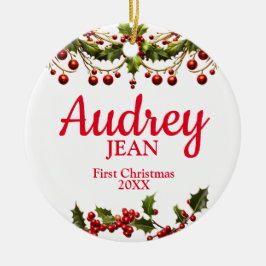 El primer ornamento de árbol de Navidad del bebé