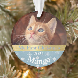 El primer ornamento de fotos de Navidad de Gatito