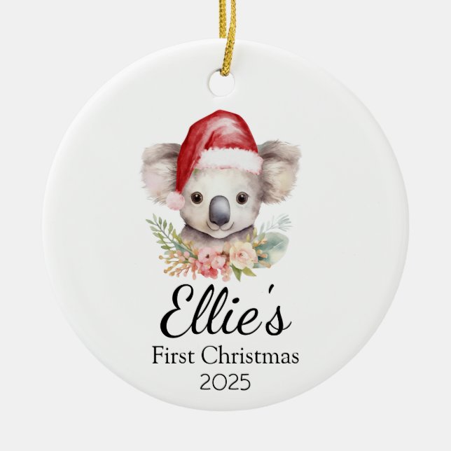 El primer ornamento de Koala para Navidad del bebé (Frente)