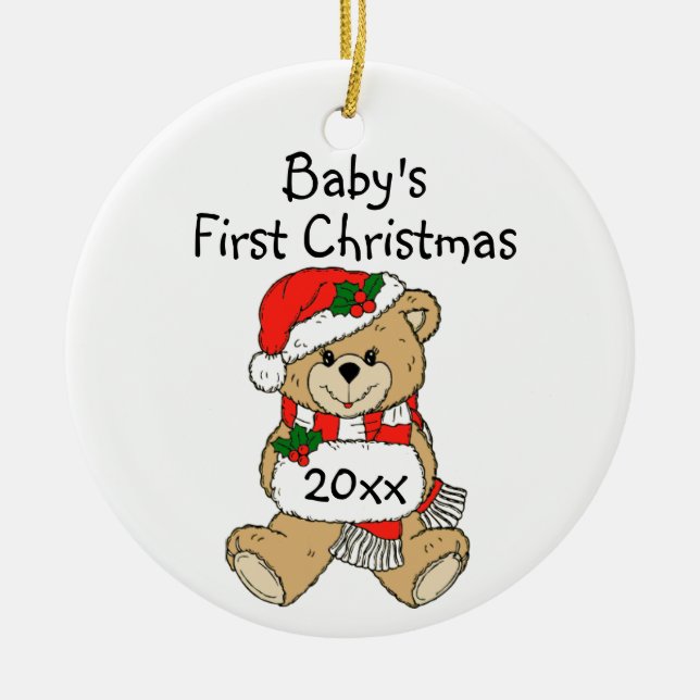 El primer ornamento de Navidad del bebé. (Frente)