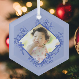 El primer ornamento de Navidad del bebé - Azul