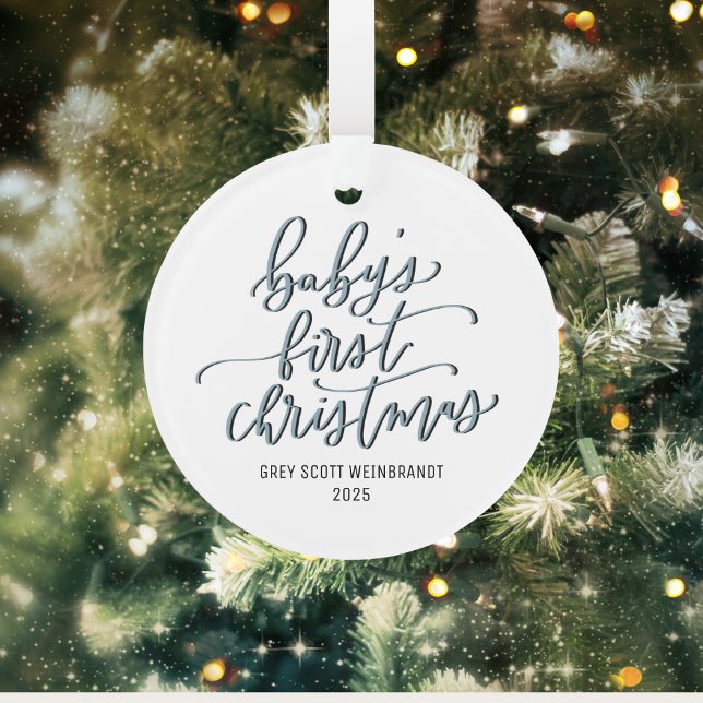 El primer ornamento de Personalizado navideño del  (Baby Boy's First Christmas Ornament | Personalized with Name | Custom Holiday Keepsake for Newborn)